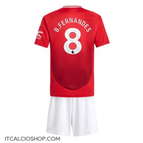 Manchester United Bruno Fernandes #8 Prima Maglia Bambino 2024-25 Manica Corta (+ Pantaloni corti)
